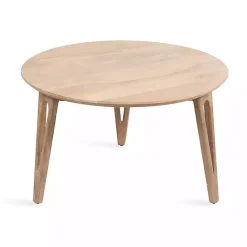 Online Kirklands Home Natural Mango Wood Round Kershaw Coffee Table Tan