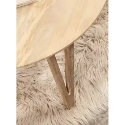 Online Kirklands Home Natural Mango Wood Round Kershaw Coffee Table Tan