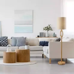 New Kirklands Home Natural Mayfair Open Floor Lamp Tan