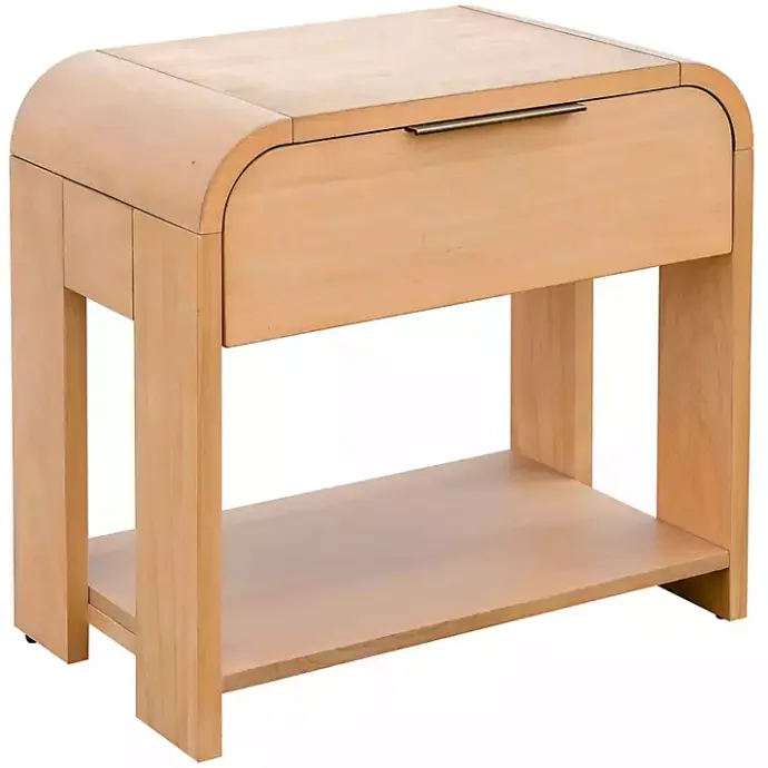 Best Kirklands Home Natural Modern Curve Nightsd Tan