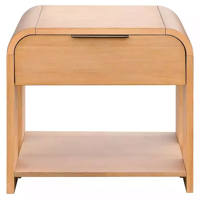 Best Kirklands Home Natural Modern Curve Nightsd Tan