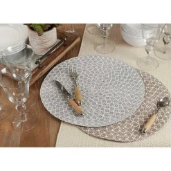 Online Kirklands Home Natural Paper Woven Placemats, Set of 4 Brown