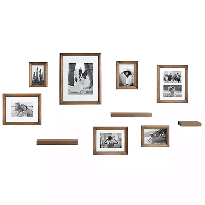 Online Kirklands Home Natural 10-pc. Gallery Wall Frame and Shelf Set Brown