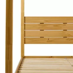New Kirklands Home Natural Pine Canopy Full Bed Tan