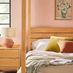 New Kirklands Home Natural Pine Canopy Full Bed Tan