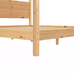 Discount Kirklands Home Natural Pine Canopy King Bed Tan