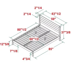 Online Kirklands Home Natural Pine Wood Slatted Headboard Queen Bed Tan