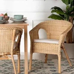 Online Kirklands Home Natural Rat Abbey Dining Chair Tan