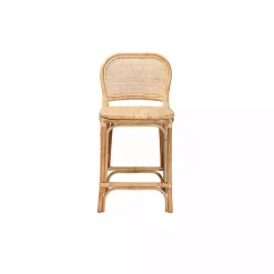 New Kirklands Home Natural Rat Adrena Counter Stool Tan