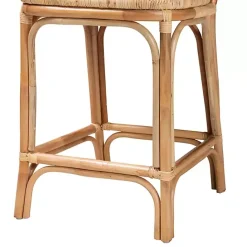 New Kirklands Home Natural Rat Adrena Counter Stool Tan