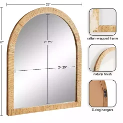 Online Kirklands Home Natural Rattan Arch Wall Mirror