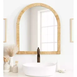 Online Kirklands Home Natural Rattan Arch Wall Mirror