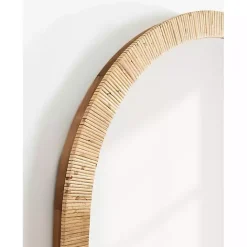 Online Kirklands Home Natural Rattan Arch Wall Mirror