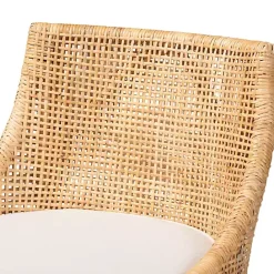Kirklands Home Natural Rattan Bella Swivel Bar Stool White