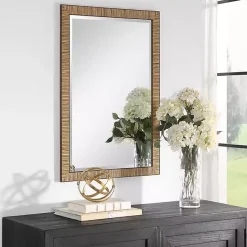 Clearance Kirklands Home Natural Rattan Beveled Wall Mirror