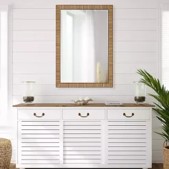 Clearance Kirklands Home Natural Rattan Beveled Wall Mirror
