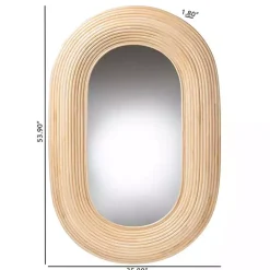 Best Kirklands Home Natural Rattan Boho Oval Wall Mirror