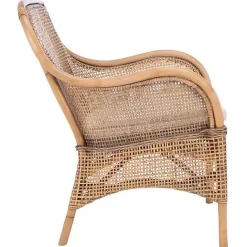 Discount Kirklands Home Natural Rattan Charlie Accent Chair White