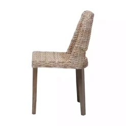 New Kirklands Home Natural Rattan Cutout Back Dining Chair Brown