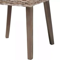 New Kirklands Home Natural Rattan Cutout Back Dining Chair Brown