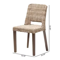 New Kirklands Home Natural Rattan Cutout Back Dining Chair Brown