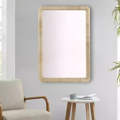 New Kirklands Home Natural Rattan Frame Rectangle Wall Mirror