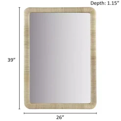 New Kirklands Home Natural Rattan Frame Rectangle Wall Mirror