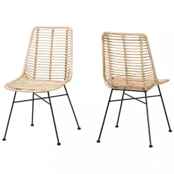 Online Kirklands Home Natural Rat Manhat Dining Chairs, Set of 2 Tan