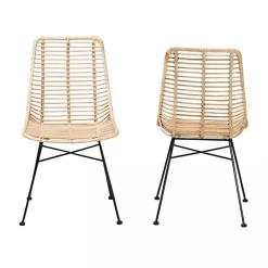 Online Kirklands Home Natural Rat Manhat Dining Chairs, Set of 2 Tan