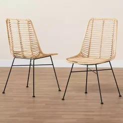 Online Kirklands Home Natural Rat Manhat Dining Chairs, Set of 2 Tan