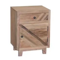 Clearance Kirklands Home Natural Reclaimed Wood Diagonal Slats Nightsd Tan