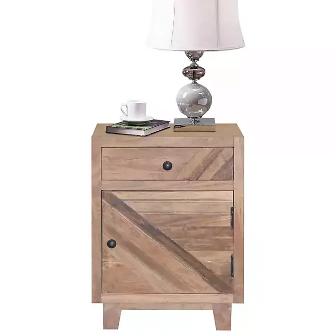 Clearance Kirklands Home Natural Reclaimed Wood Diagonal Slats Nightsd Tan