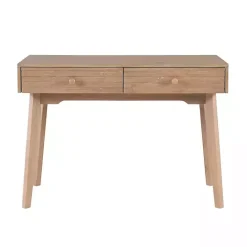 Kirklands Home Natural Ripples 2-Drawer Wood Desk Brown