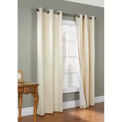 Clearance Kirklands Home Natural Room Darkening Curtain Panel Set, 84 in. Tan