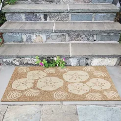 Online Kirklands Home Natural Sand Dollar Outdoor Accent Rug