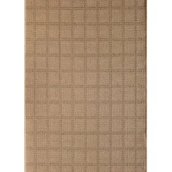 Sale Kirklands Home Natural Santorini Grid Outdoor Area Rug, 6x9 Tan