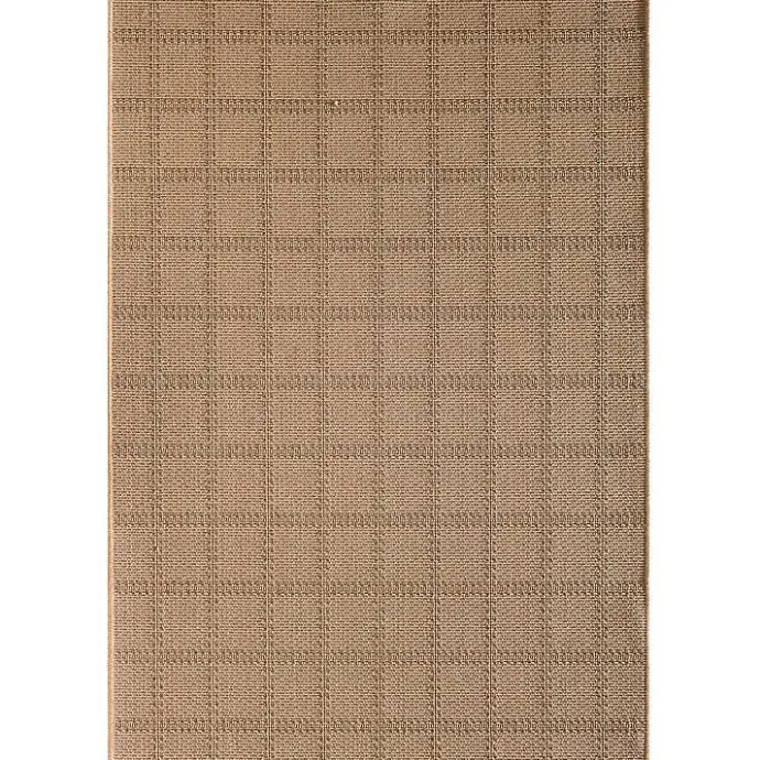 Sale Kirklands Home Natural Santorini Grid Outdoor Area Rug, 6x9 Tan