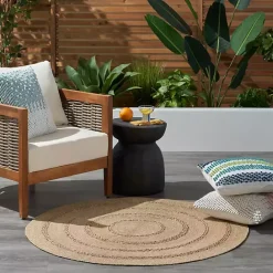 Sale Kirklands Home Natural Seagrass Indoor/Outdoor Area Rug, 3x3 Tan