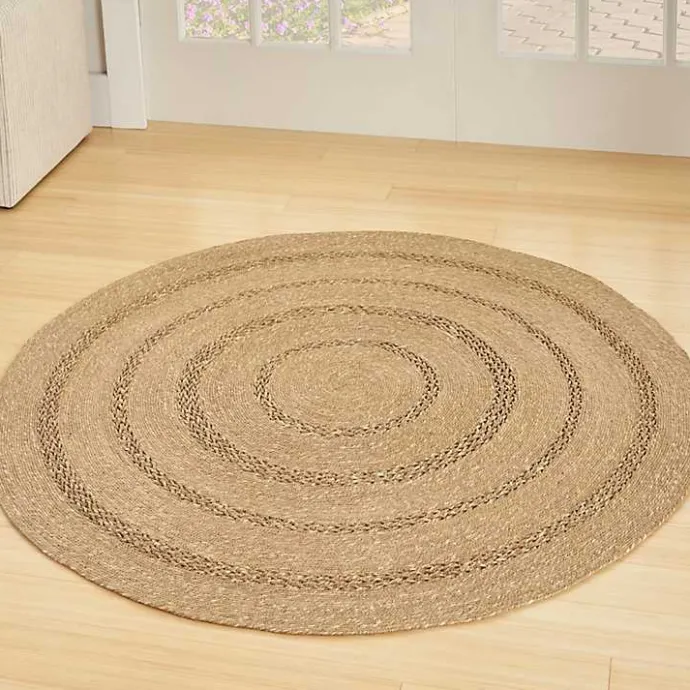 Hot Kirklands Home Natural Seagrass Indoor/Outdoor Area Rug, 4x4 Tan