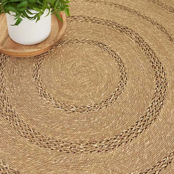 Hot Kirklands Home Natural Seagrass Indoor/Outdoor Area Rug, 5x5 Tan