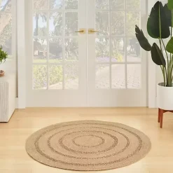 Hot Kirklands Home Natural Seagrass Indoor/Outdoor Area Rug, 5x5 Tan