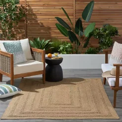Kirklands Home Natural Seagrass Indoor/Outdoor Area Rug, 5x7 Tan
