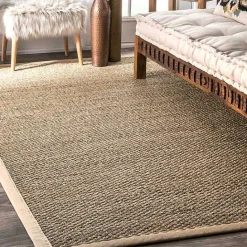 Hot Kirklands Home Natural Seagrass Percey Area Rug, 5x8 Tan
