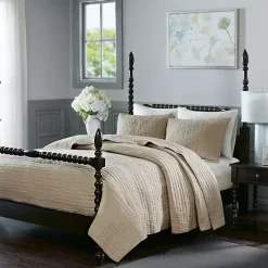 Sale Kirklands Home Natural Serene Quilted 3-pc. King Coverlet Set Tan
