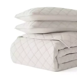 Sale Kirklands Home Natural Stitched Diamond 3-pc. King Quilt Set Ivory