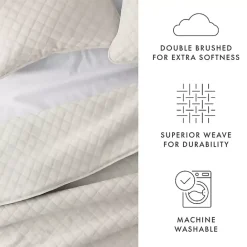 Sale Kirklands Home Natural Stitched Diamond 3-pc. King Quilt Set Ivory