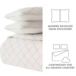 Sale Kirklands Home Natural Stitched Diamond 3-pc. King Quilt Set Ivory