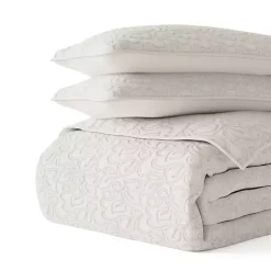 Online Kirklands Home Natural Stitched Floral 2-pc. Twin Quilt Set Ivory