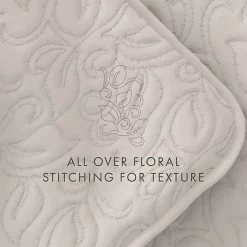 Online Kirklands Home Natural Stitched Floral 2-pc. Twin Quilt Set Ivory