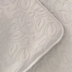 Hot Kirklands Home Natural Stitched Floral 3-pc. King Quilt Set Ivory